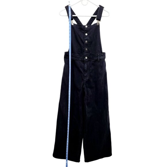 Universal Thread Womens Black Denim Overalls Wide-Leg Size 8 Adjustable Straps - Picture 6 of 8